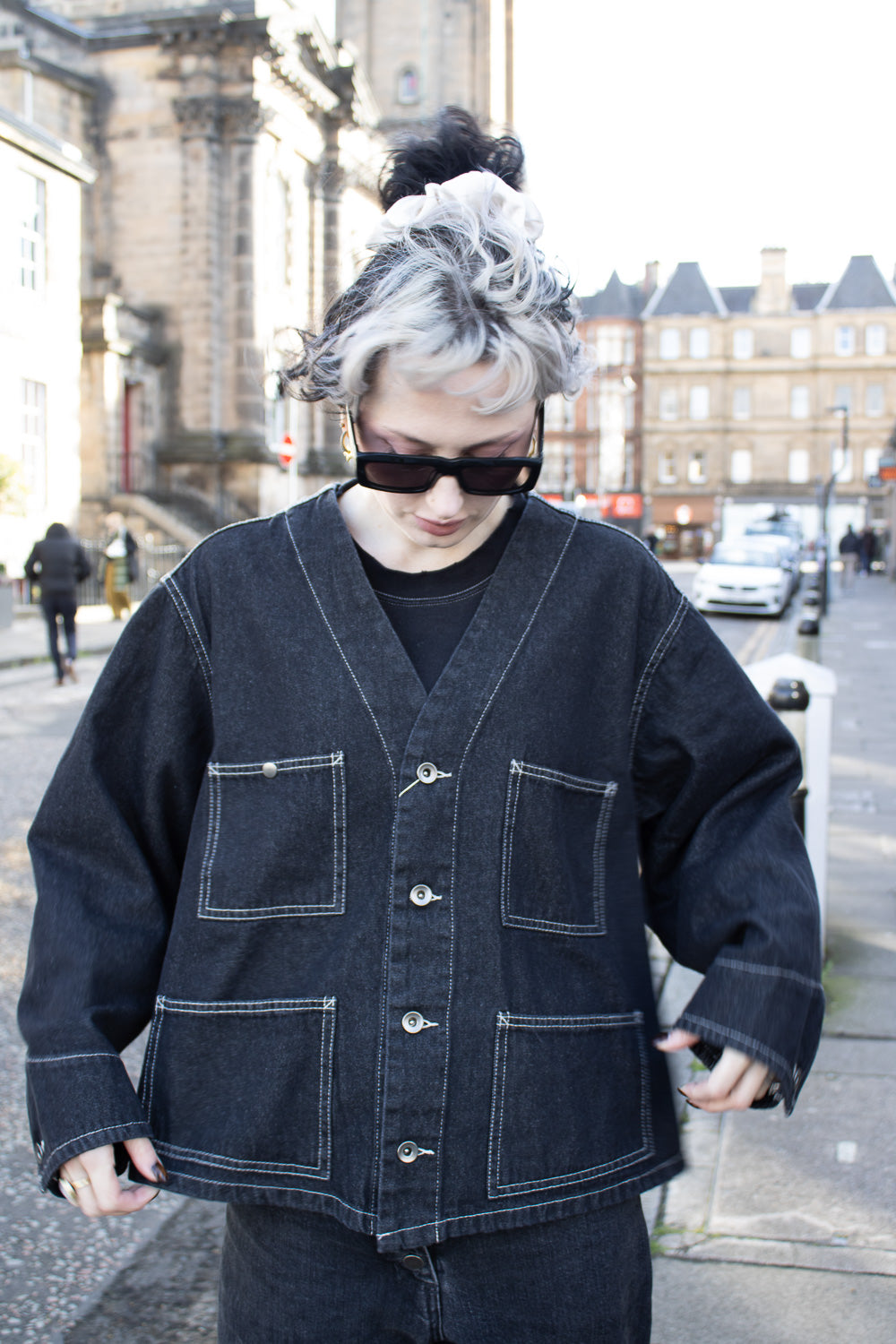 Denim Engineer Jacket - Black