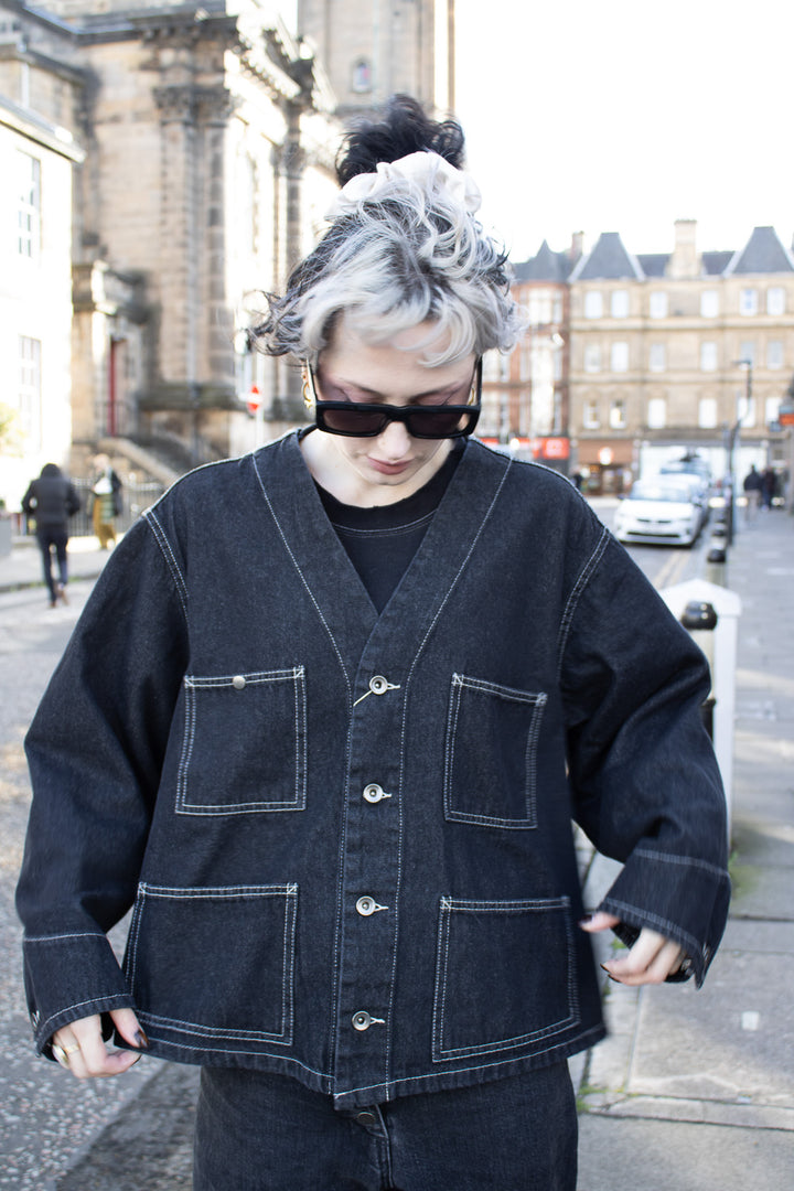 Denim Engineer Jacket - Black