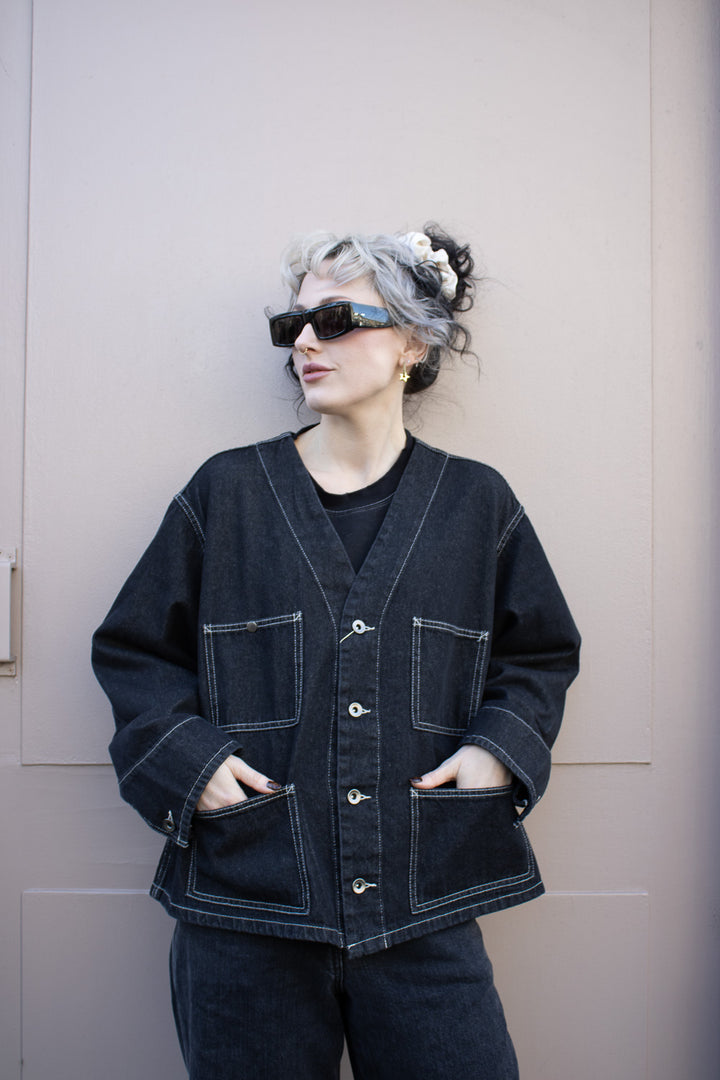 Denim Engineer Jacket - Black