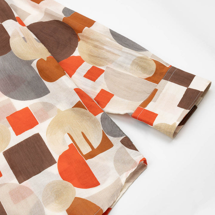 Cinema Shirt - Red/Brown Geometric