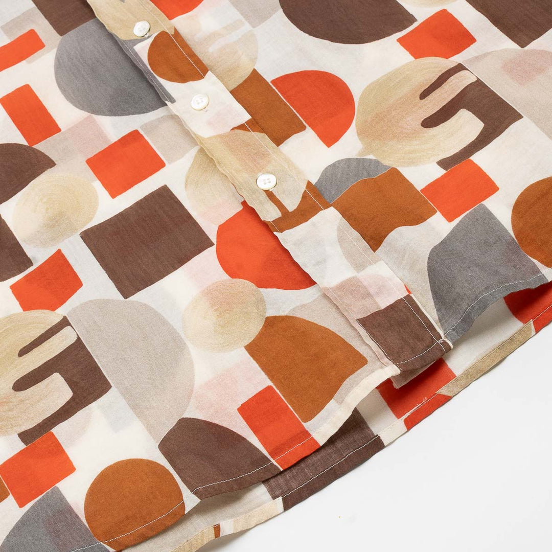 Cinema Shirt - Red/Brown Geometric