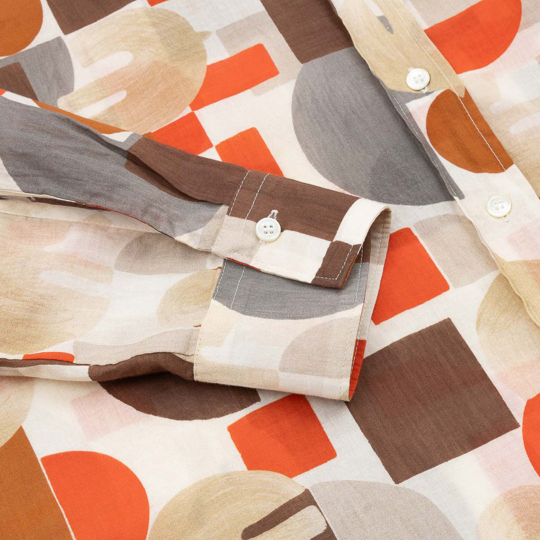 Cinema Shirt - Red/Brown Geometric