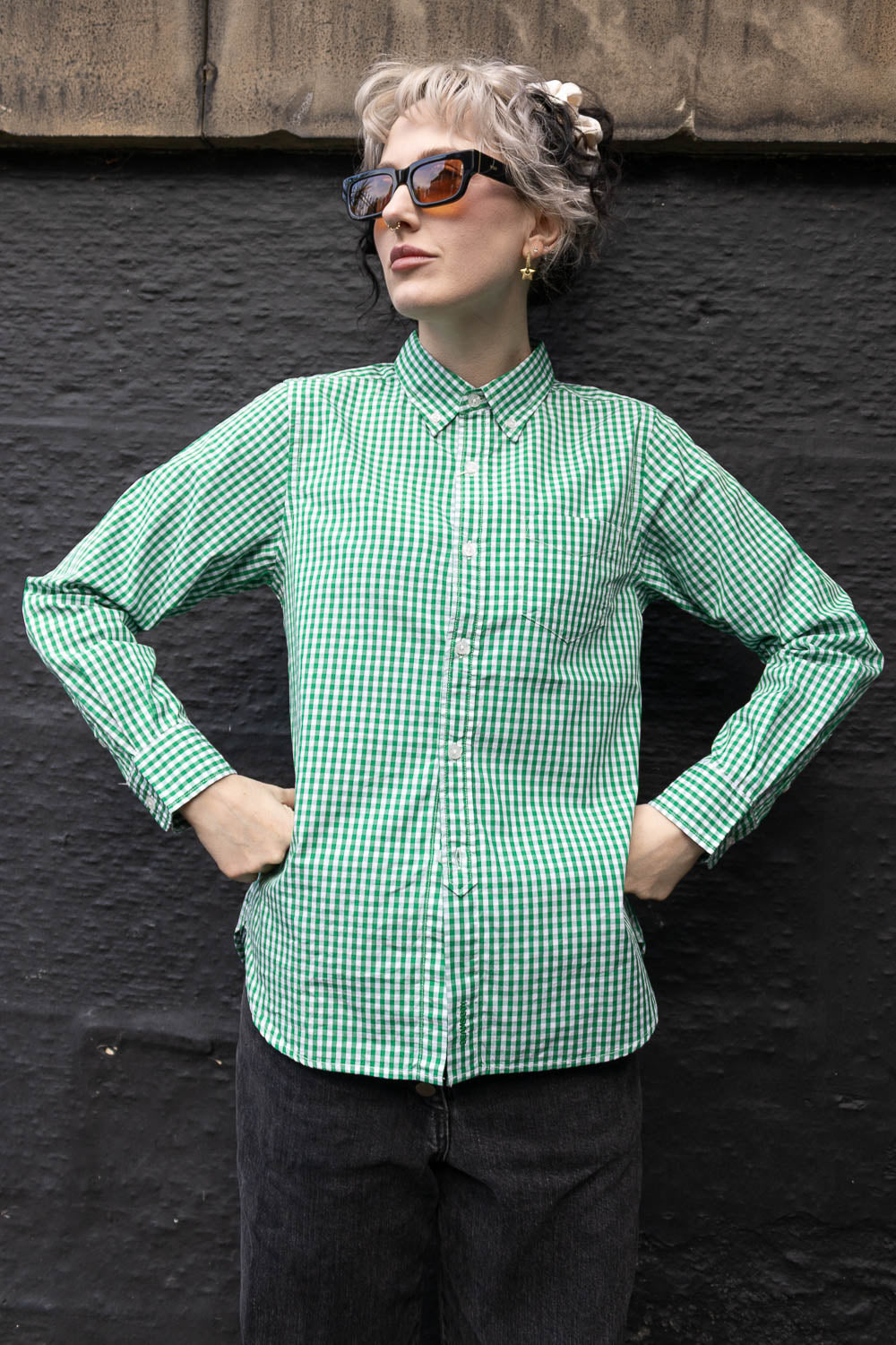 Gingham Check B.D Shirt - Green
