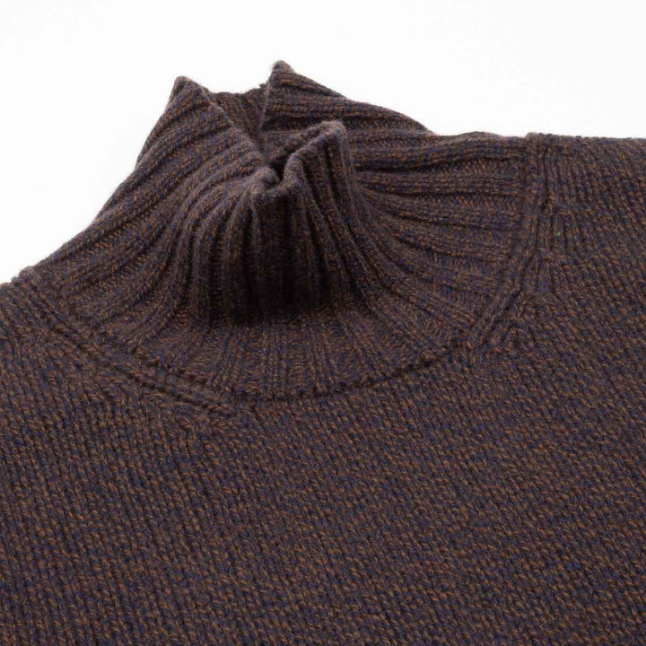 Funnel Neck Jumper - Chocolate Melange