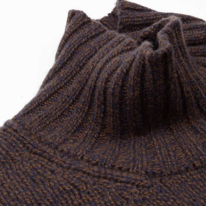 Funnel Neck Jumper - Chocolate Melange