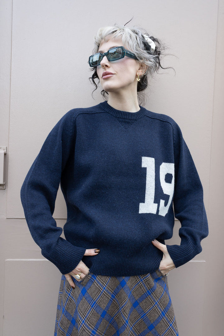 Big Logo Crewneck Sweater - Navy