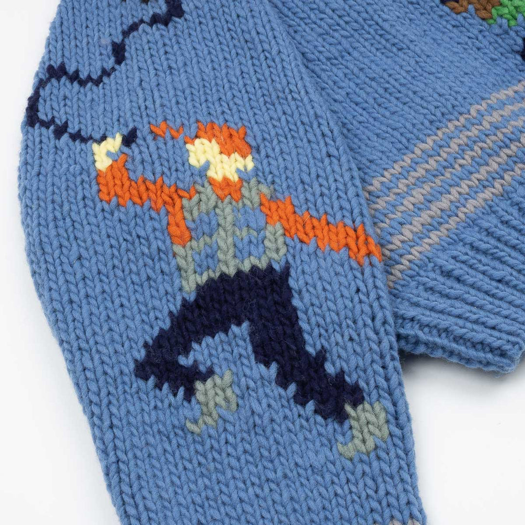 Wool Hand Knit - Blue