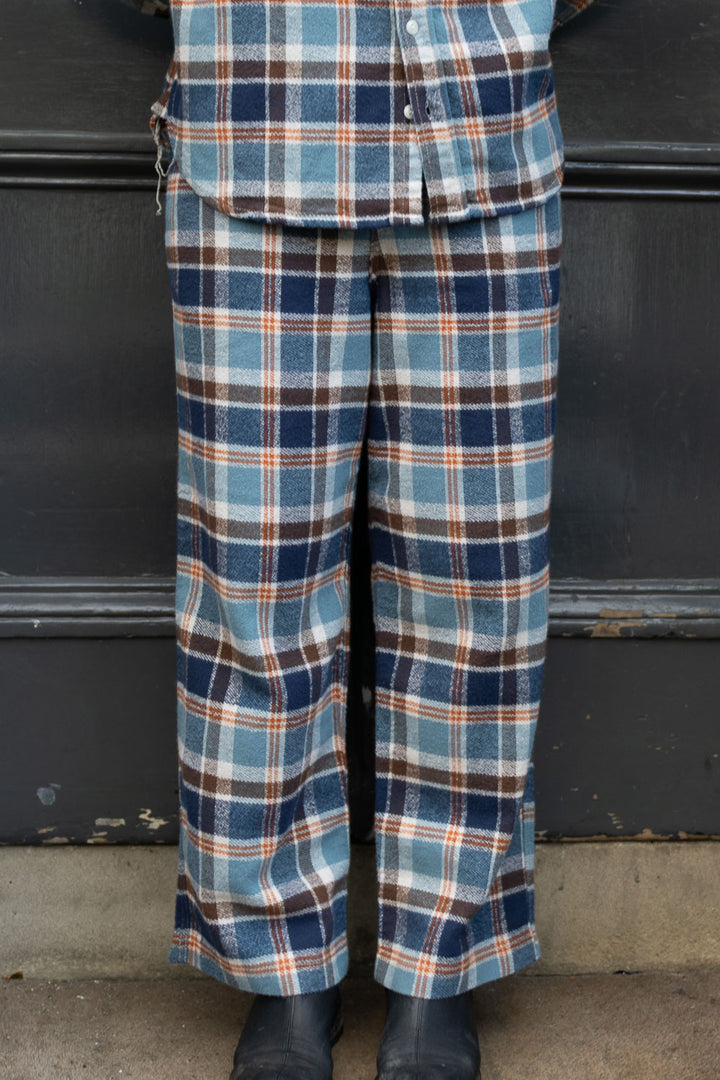 Boy Work Check Easy Pants - Blue