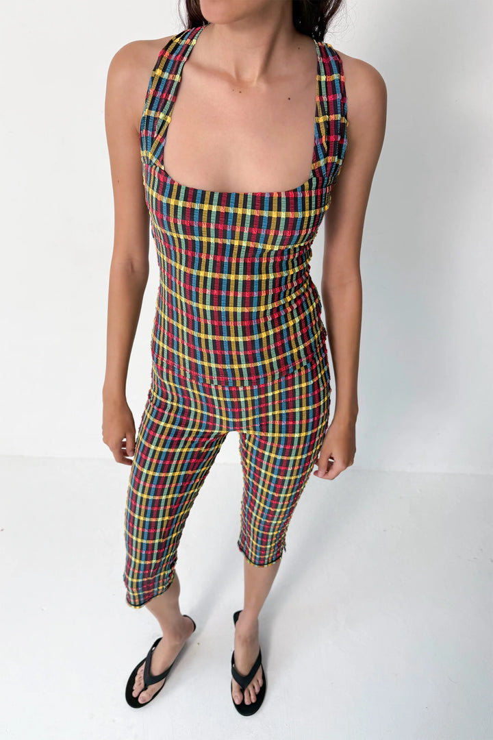 Cindy Racer Back Top - Parasol Recycled Seersucker