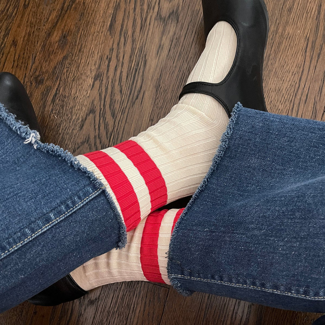 Her Varsity Socks - Red