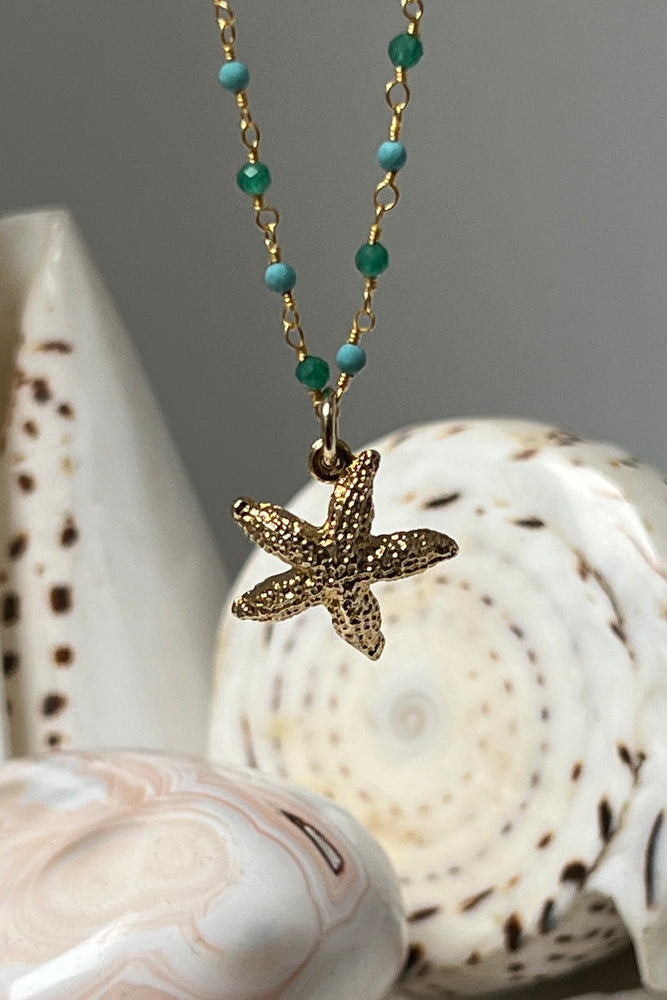 Starfish Charm on Rosary Chain Necklace