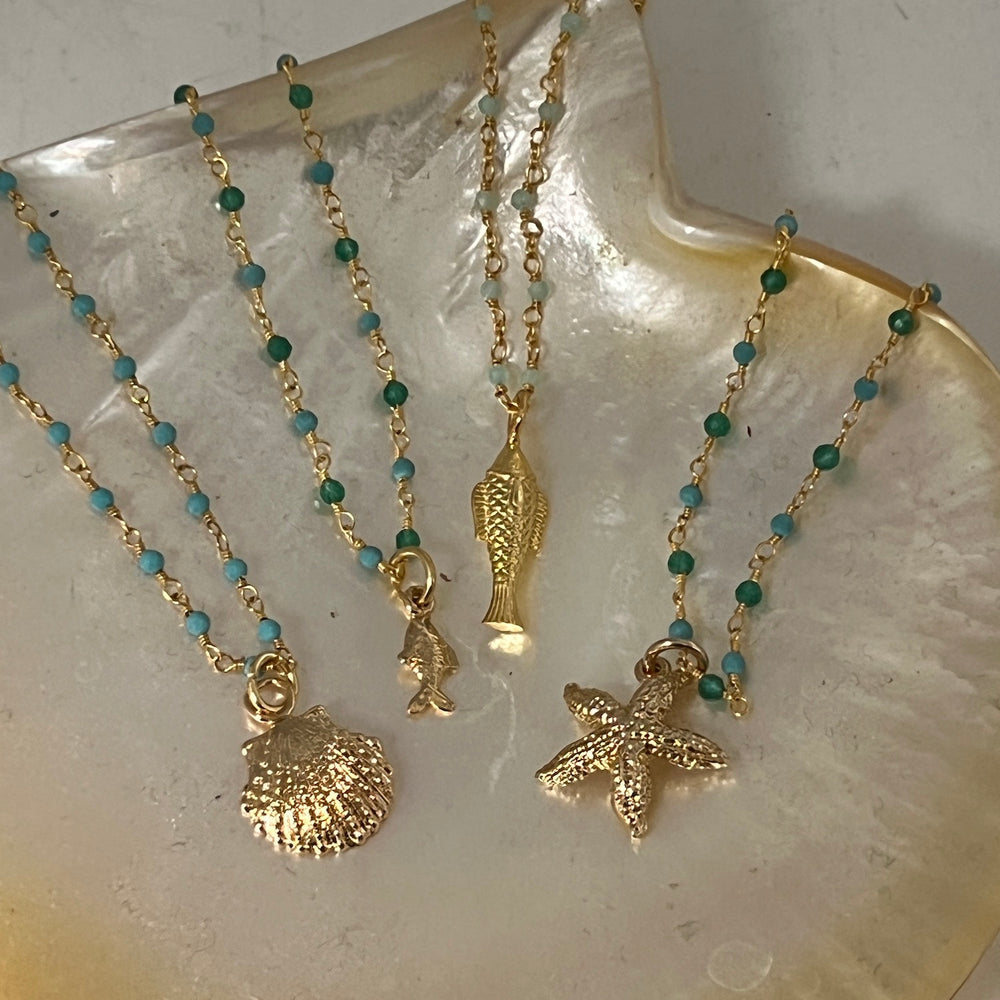 Starfish Charm on Rosary Chain Necklace