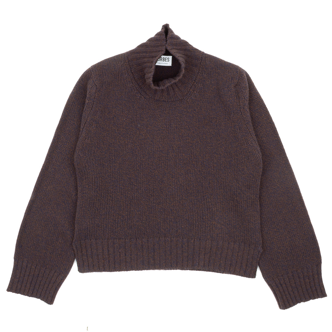 Funnel Neck Jumper - Chocolate Melange