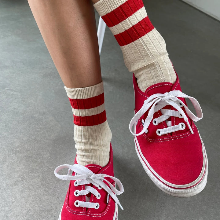 Her Varsity Socks - Red