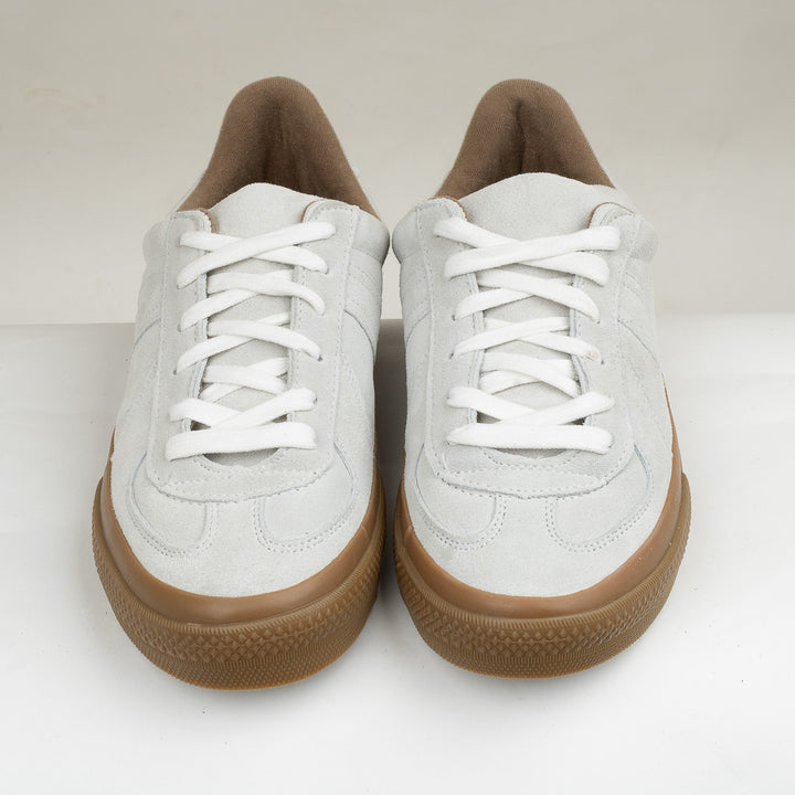 German Military Trainer - White Suede