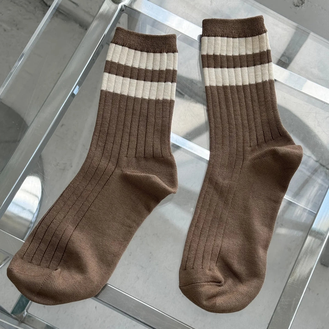 Her Varsity Socks - Toffee