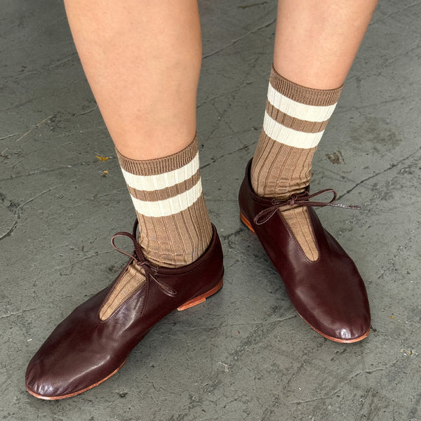 Her Varsity Socks - Toffee