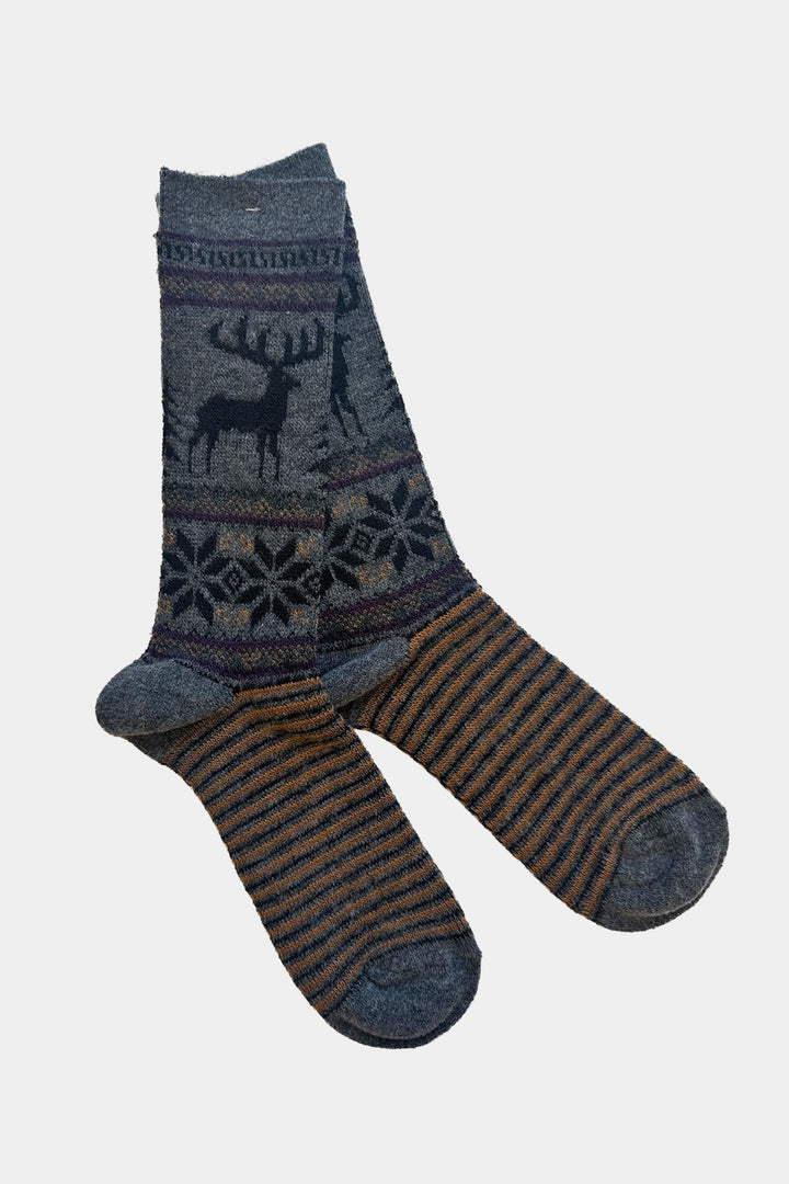 Wool Deer Snow Socks - M Grey
