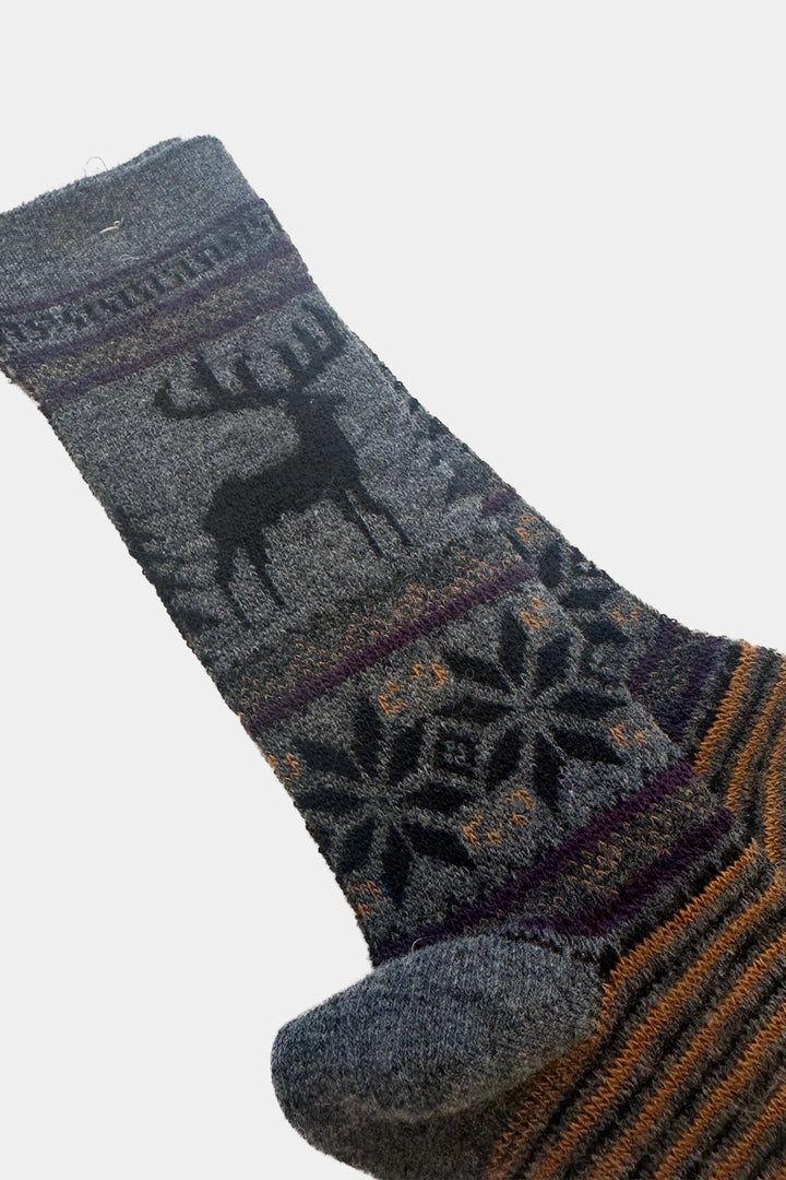 Wool Deer Snow Socks - M Grey