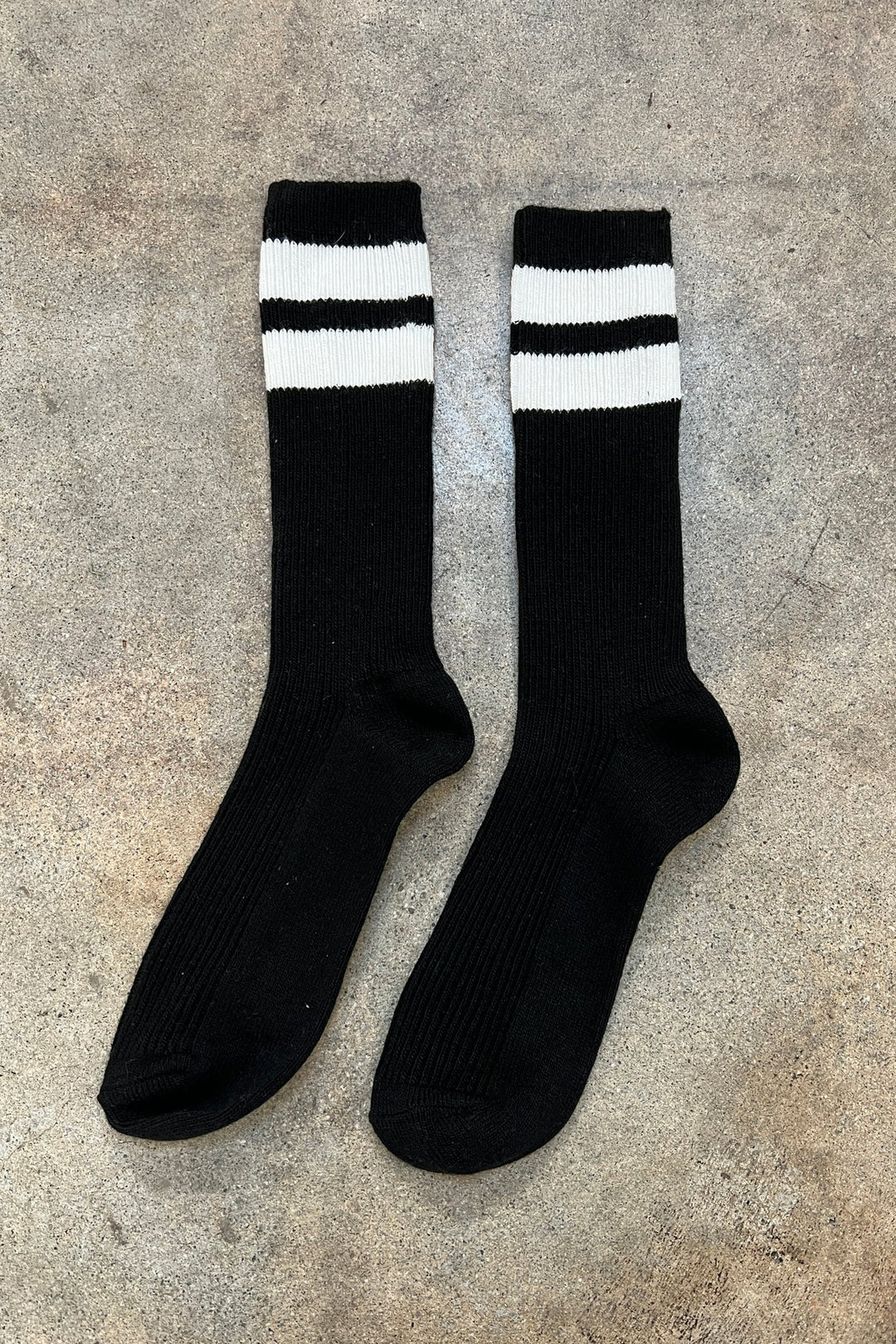 Grandpa Varsity Socks - Black/Sugar Stripe