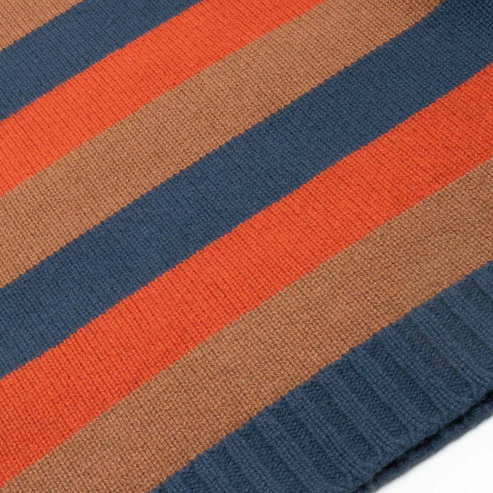 Striped Crew - Petrol Blue/Caramel/Burnt Orange