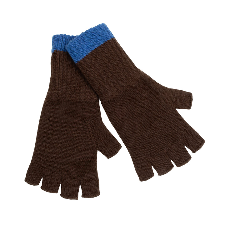 Cashmere Gloves - Cafe Noir/Coast