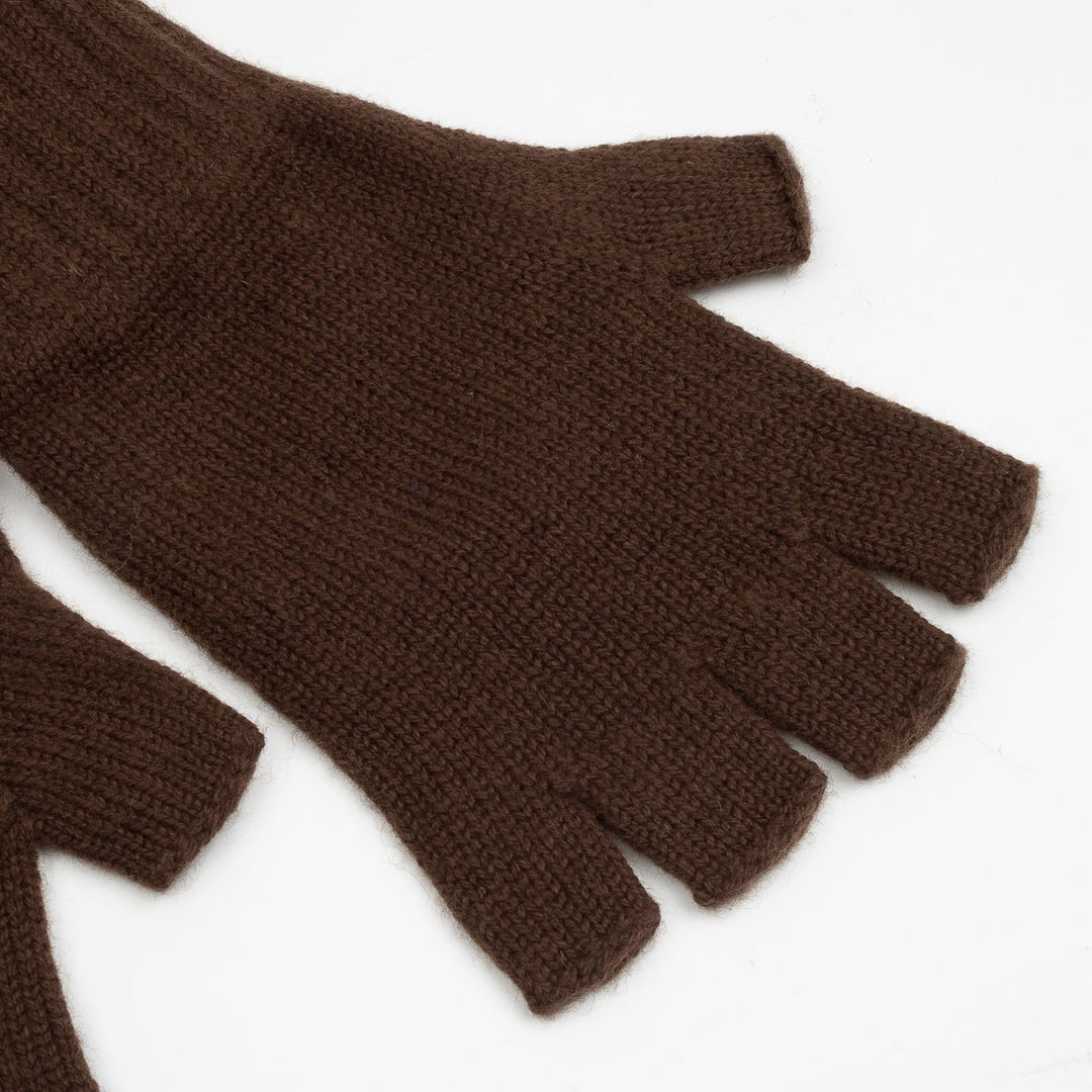 Cashmere Gloves - Cafe Noir/Coast