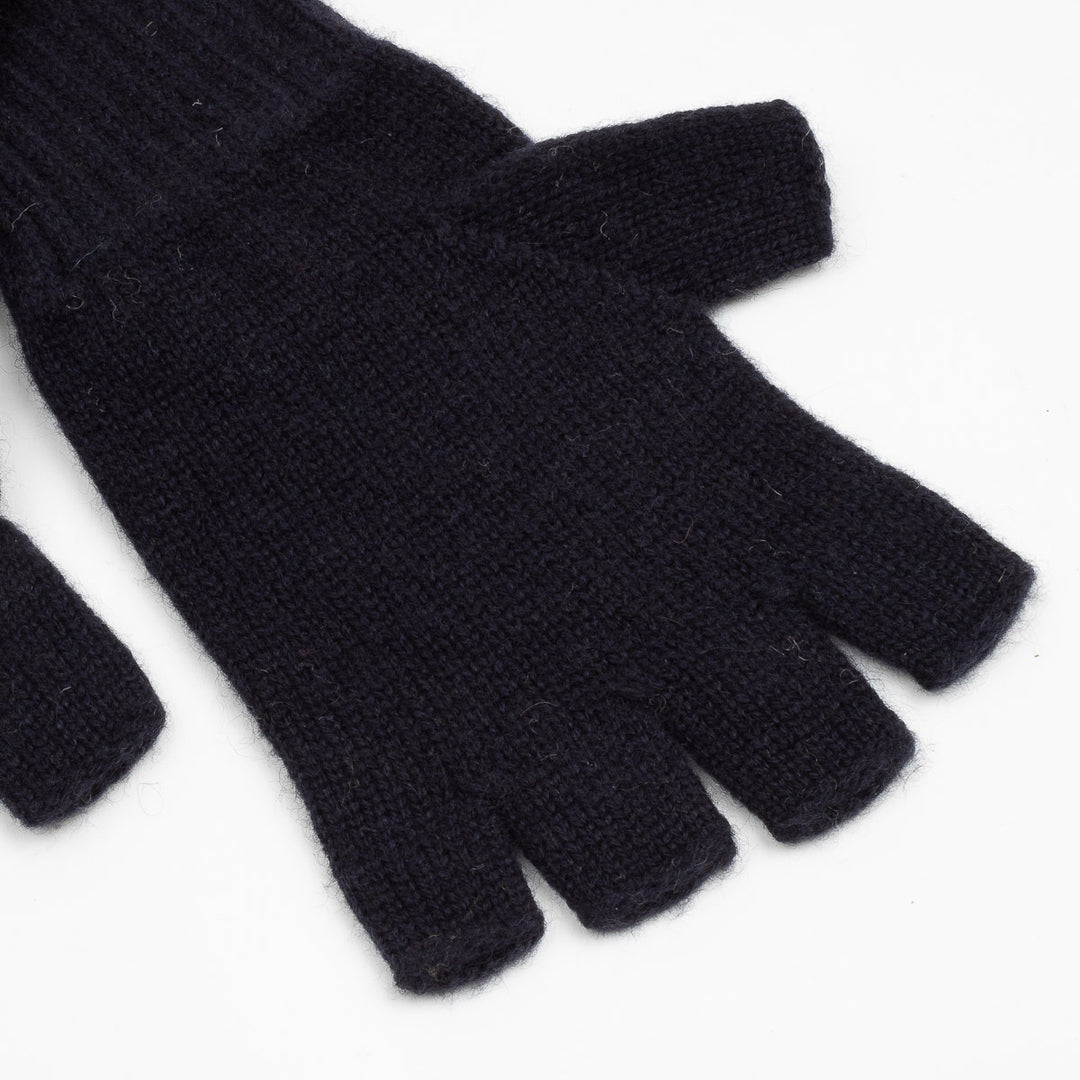 Cashmere Gloves - Dark Navy/Sweetcorn