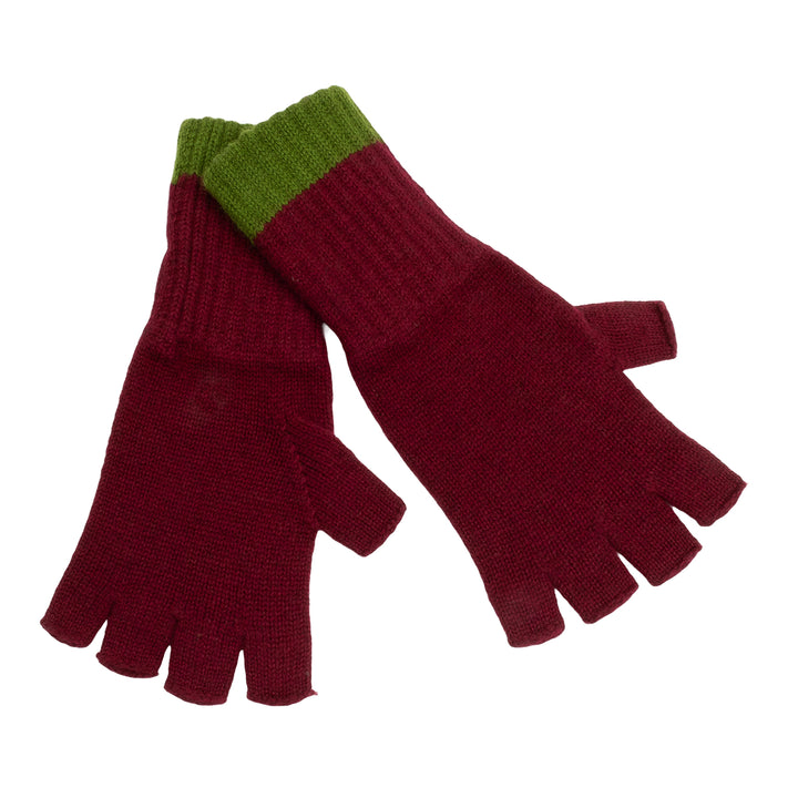 Cashmere Gloves - Claret/Oregano