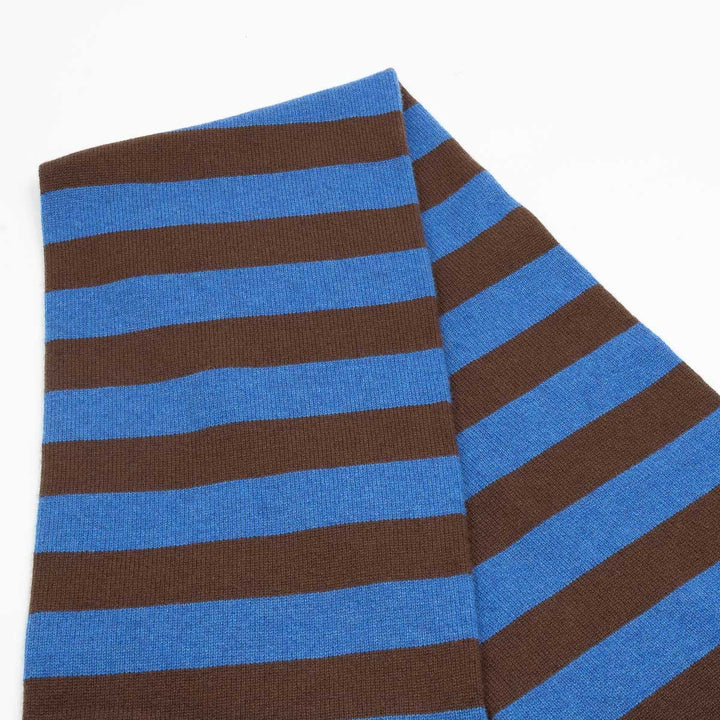 Double Thickness Cashmere Scarf - Café Noir/Coast