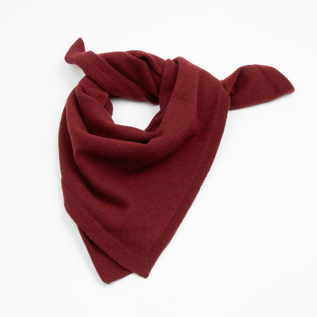 Boxy Jumper & Scarf - Forest Green/Burgundy