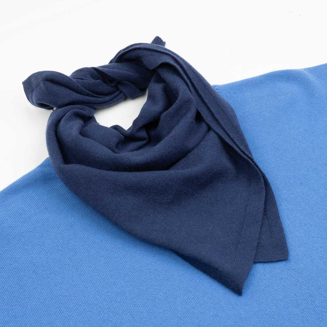 Boxy Jumper & Scarf - Delph Blue/Navy