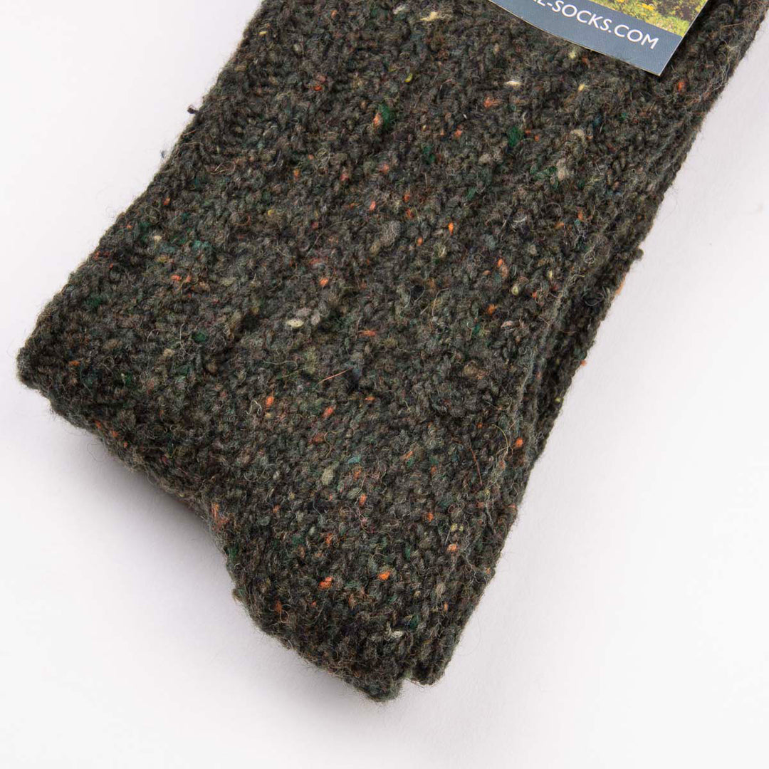 Wool Mix Donegal Socks - Charcoal
