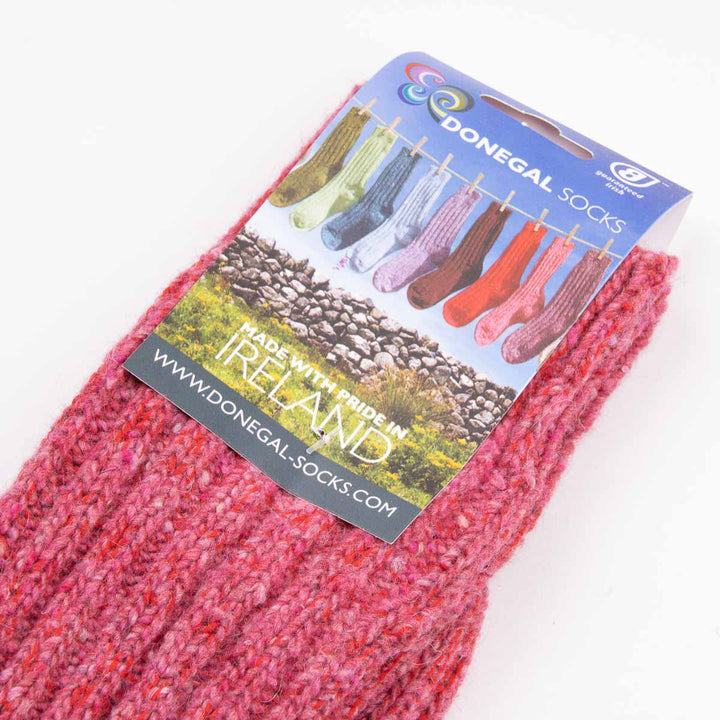 Wool Mix Donegal Socks - Fuchsia