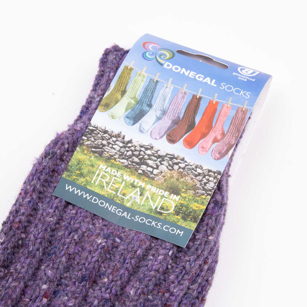 Wool Mix Donegal Socks - Purple - Frontiers Woman