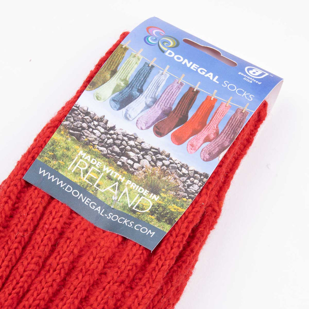 Wool Mix Donegal Socks - Red - Frontiers Woman