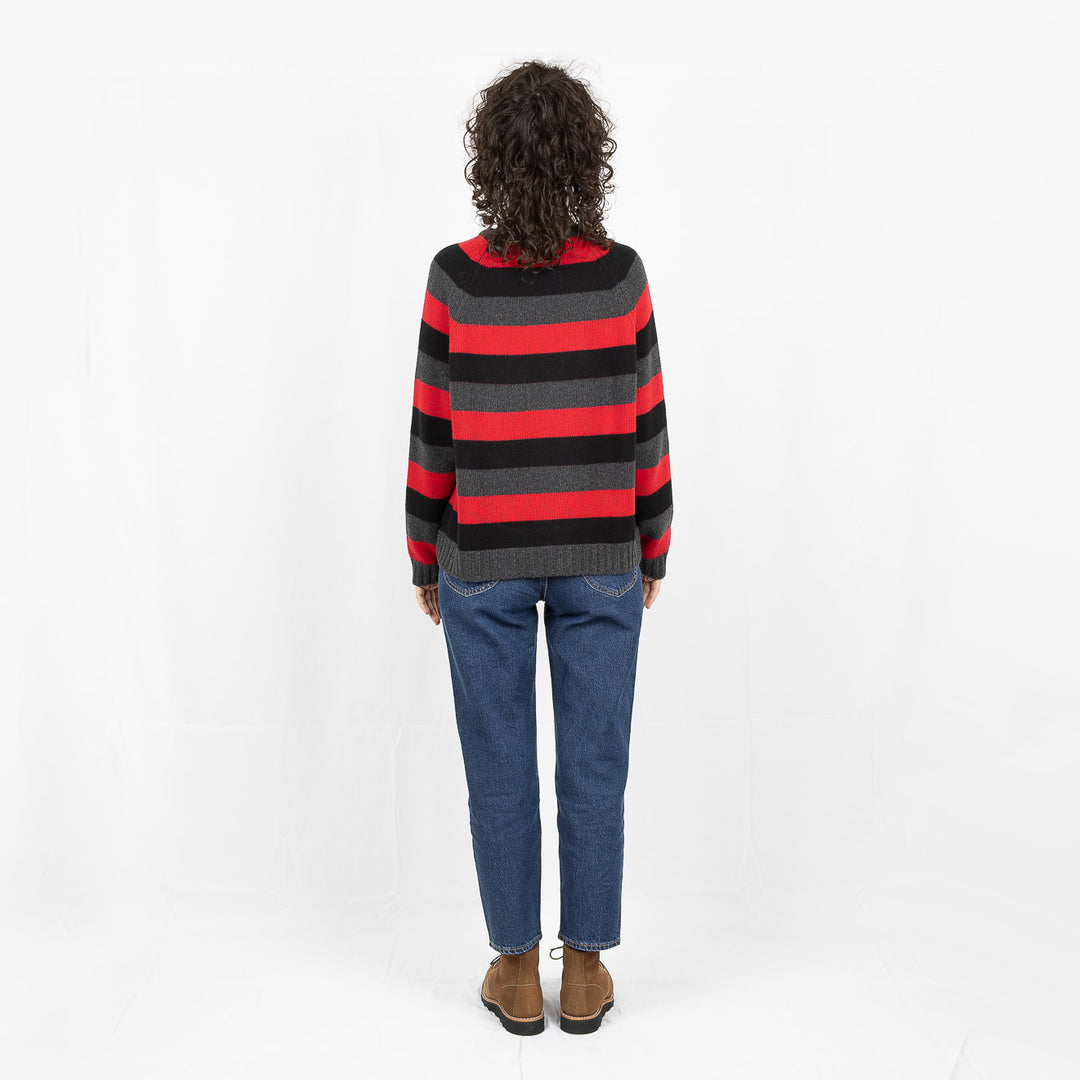 Striped Crew - Darby/Black/Red