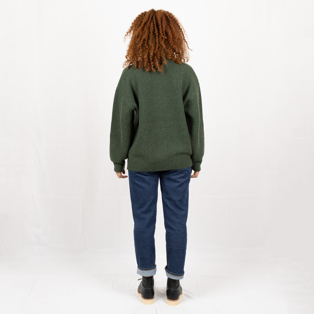 Zip Up Cardigan - Forest Green