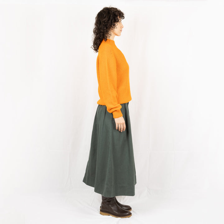 Moss Stitch Chunky Sweater - Nasturtium