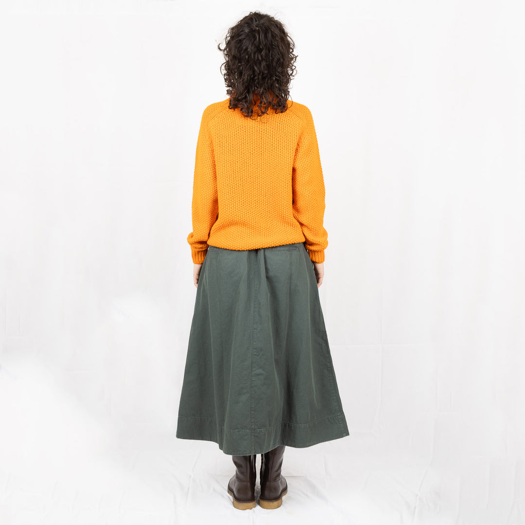 Moss Stitch Chunky Sweater - Nasturtium