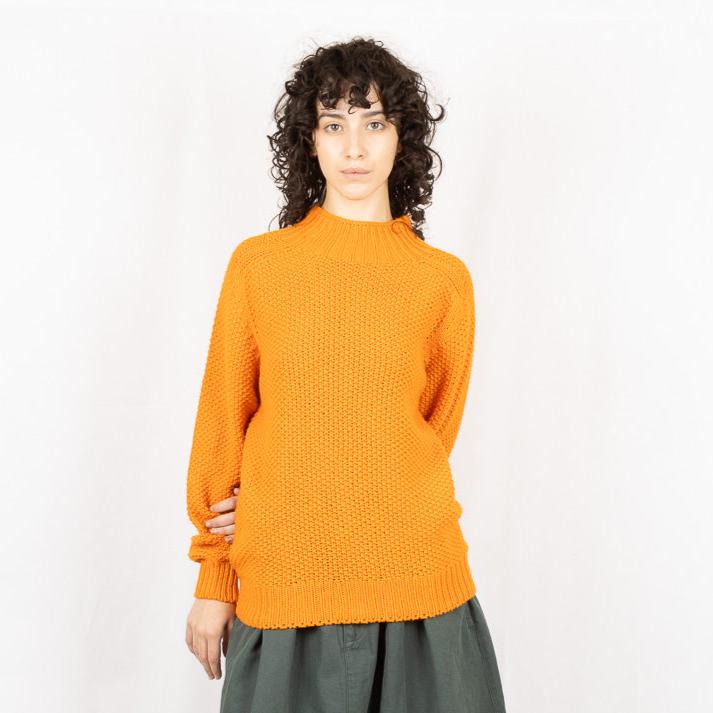 Moss Stitch Chunky Sweater - Nasturtium