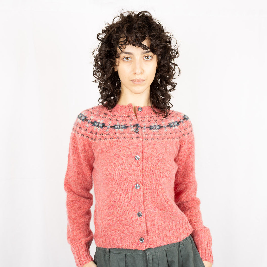 Fairisle Cardigan - Rosebud