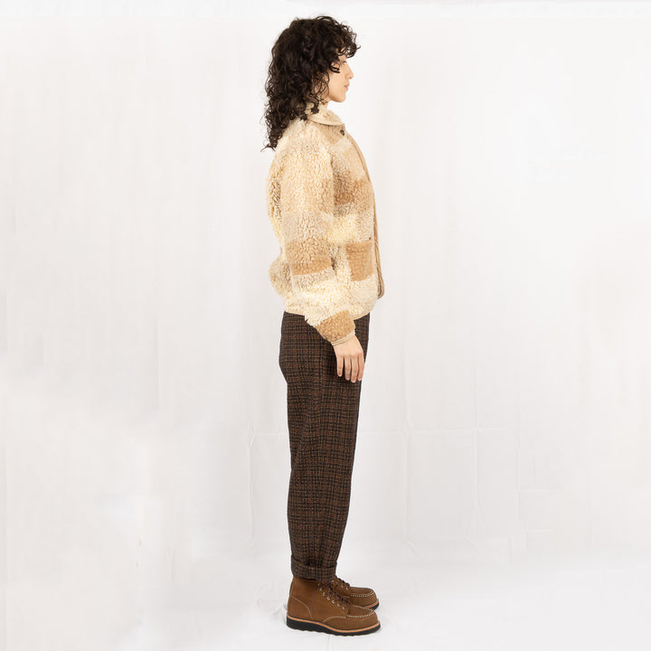 Lancaster Jacket - Sand Patchwork Fleece