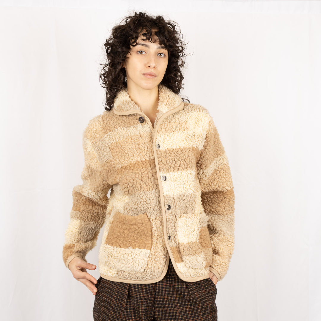 Lancaster Jacket - Sand Patchwork Fleece