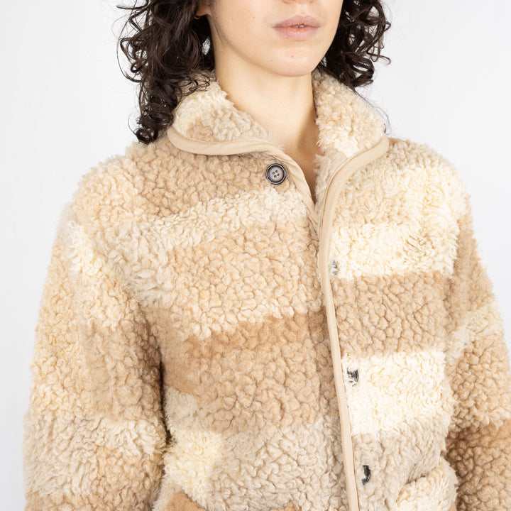 Lancaster Jacket - Sand Patchwork Fleece