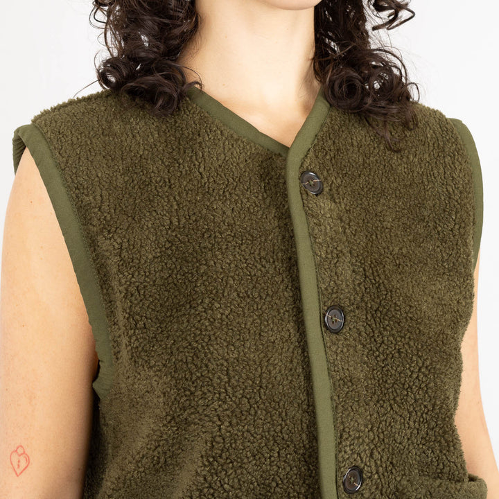 Lancaster Gilet - Olive Mountain Fleece