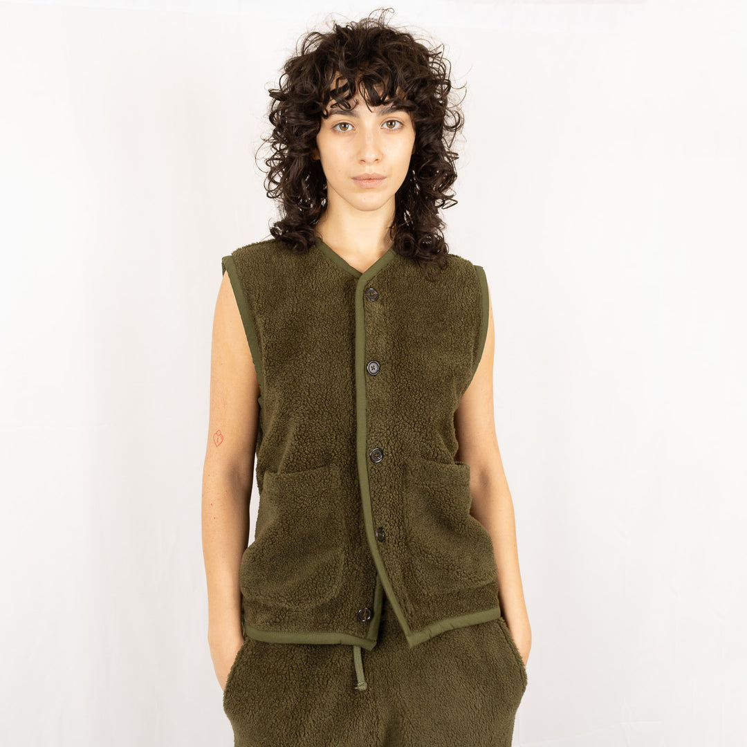 Lancaster Gilet - Olive Mountain Fleece