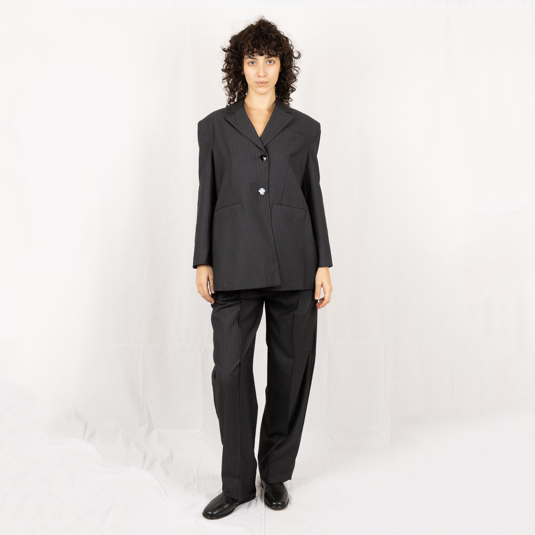 Phantom Charcoal Stripe Suiting Trousers