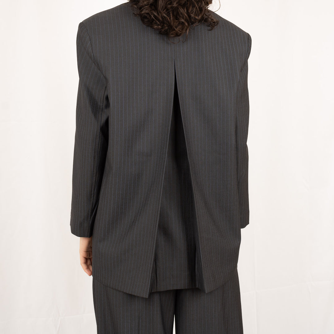 Phantom Charcoal Stripe Suiting Blazer