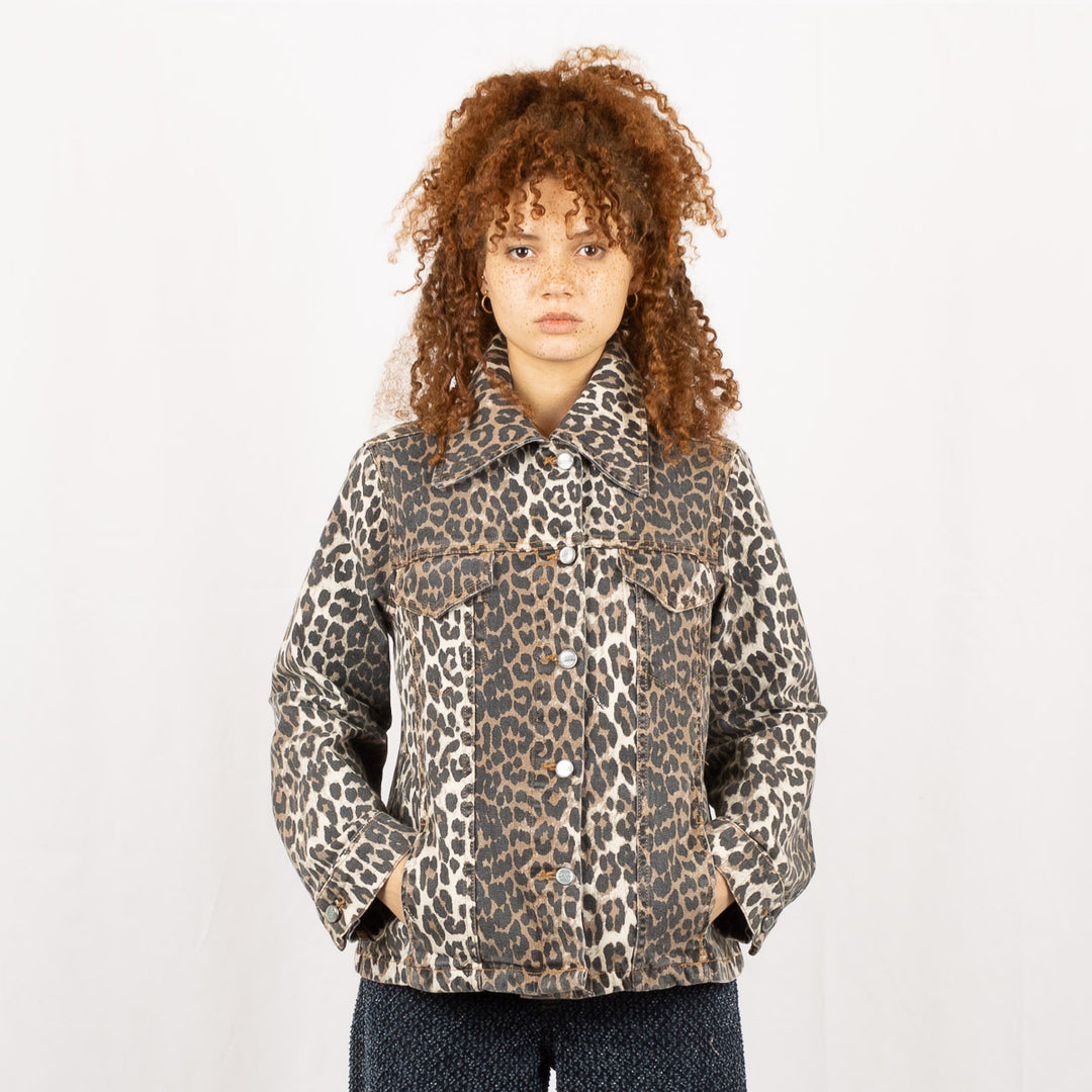 Leopard Print Denim Jacket